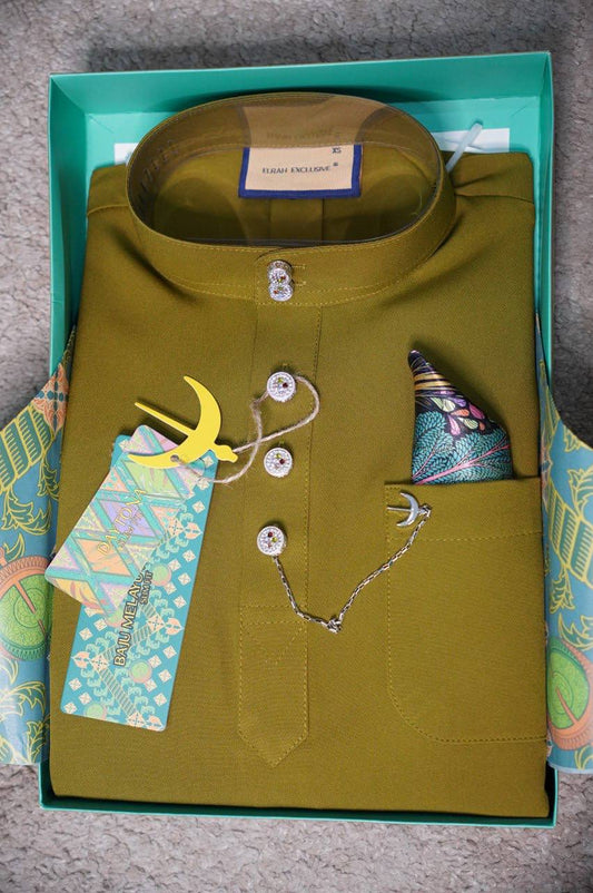 BAJU MELAYU DAYTONA OLIVE GREEN (10)