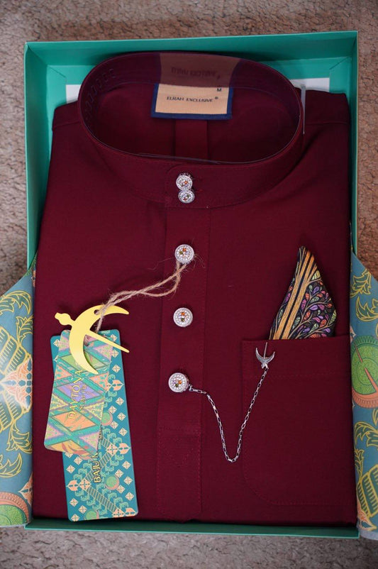BAJU MELAYU DAYTONA MAROON (2)