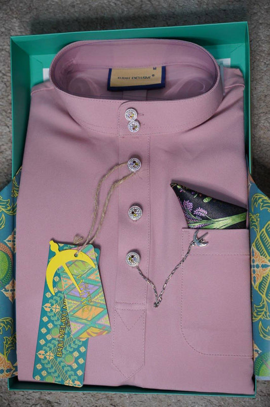 BAJU MELAYU DAYTONA DUSTY PINK (17)