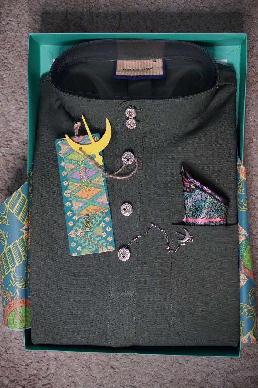 BAJU MELAYU DAYTONA  SMOKE GREEN (8)