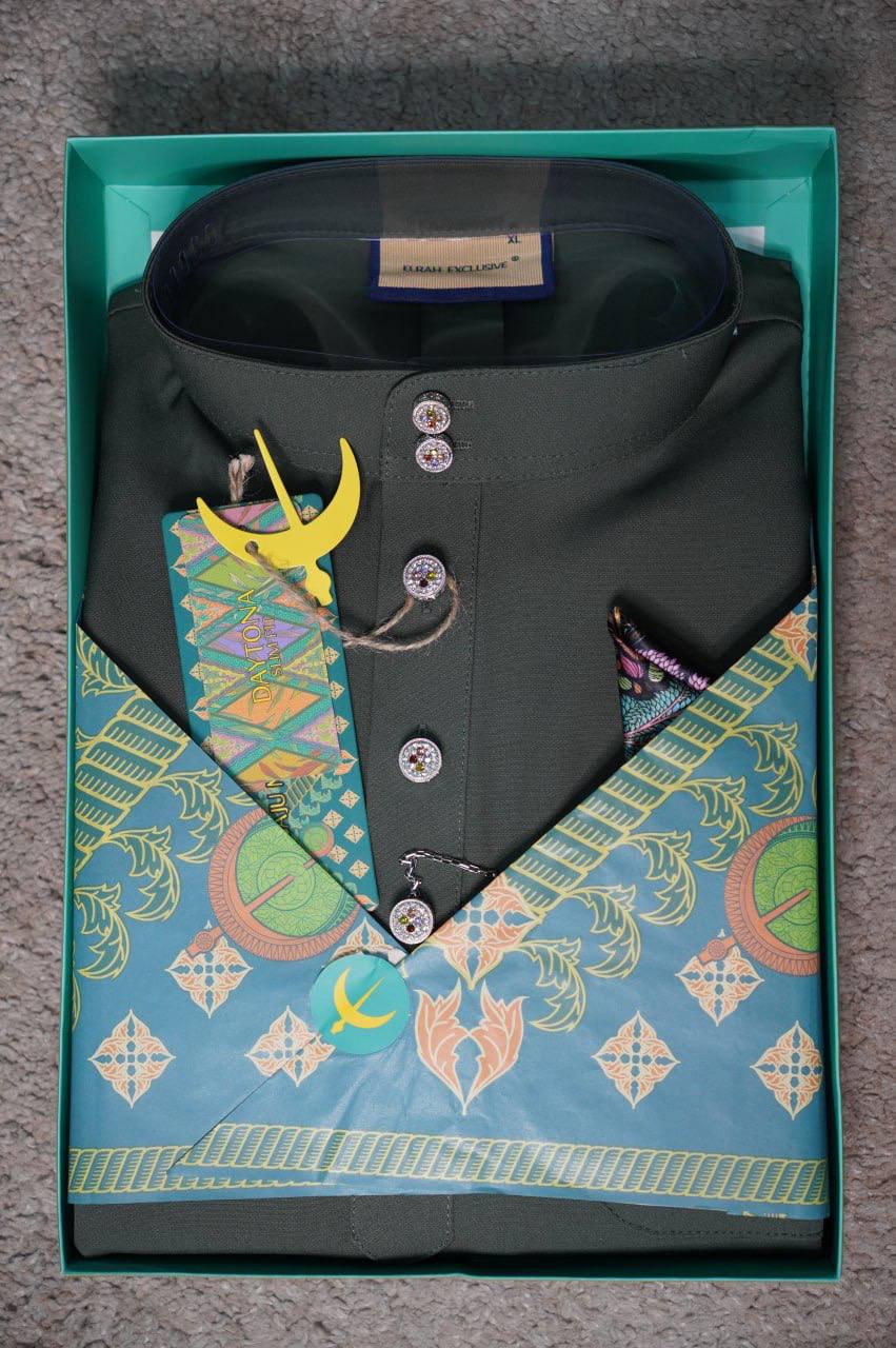 BAJU MELAYU DAYTONA  SMOKE GREEN (8)