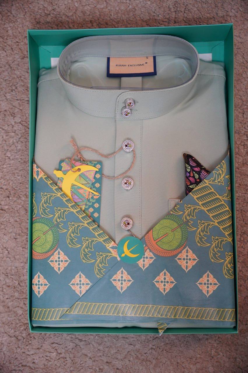 BAJU MELAYU DAYTONA  SOFT GREEN (11)