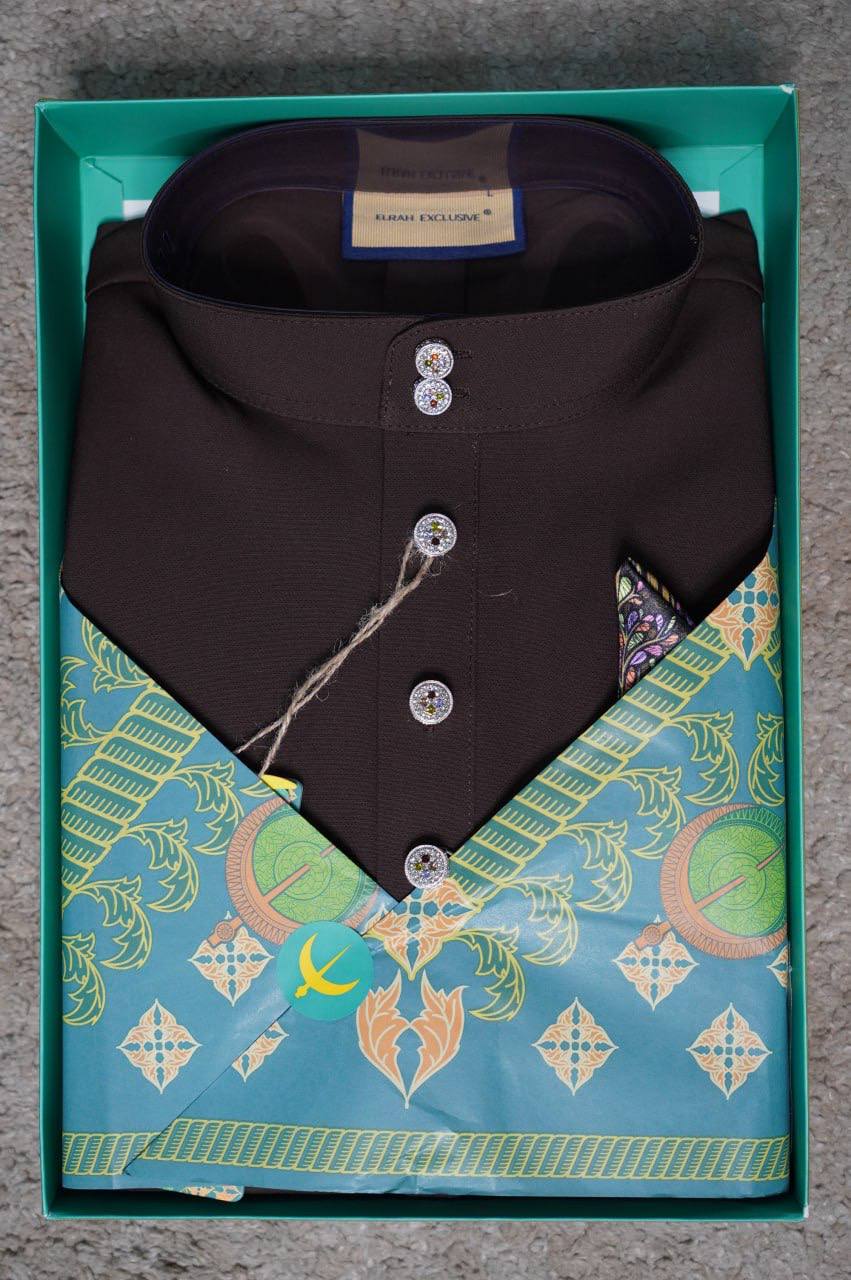 BAJU MELAYU DAYTONA  DARK BROWN (20)