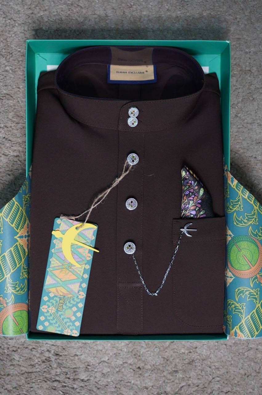 BAJU MELAYU DAYTONA  DARK BROWN (20)