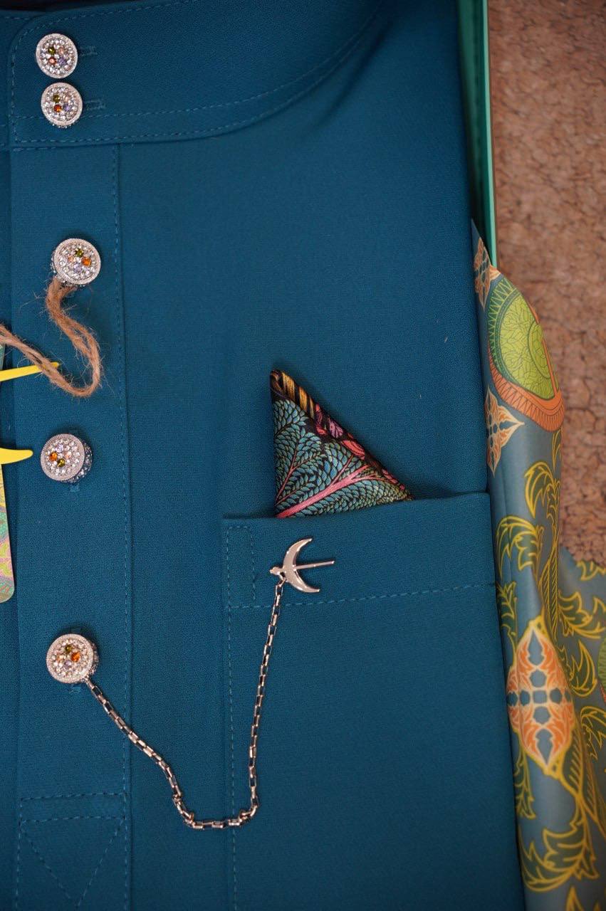 BAJU MELAYU DAYTONA  TEAL BLUE (22)