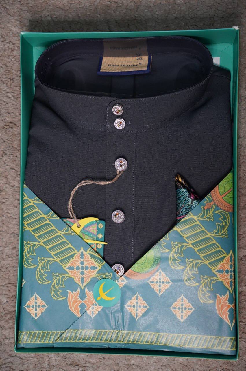 BAJU MELAYU DAYTONA  DARK GREY (7)