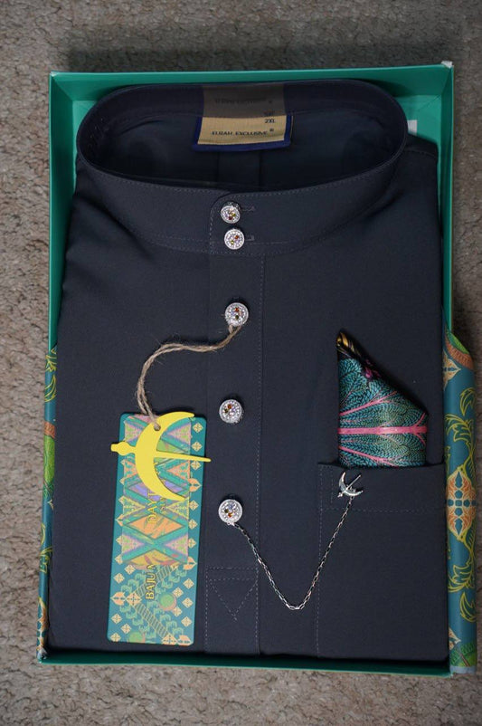 BAJU MELAYU DAYTONA  DARK GREY (7)