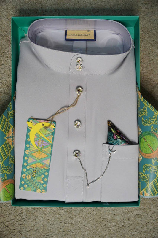 BAJU MELAYU DAYTONA  LIGHT GREY (23)