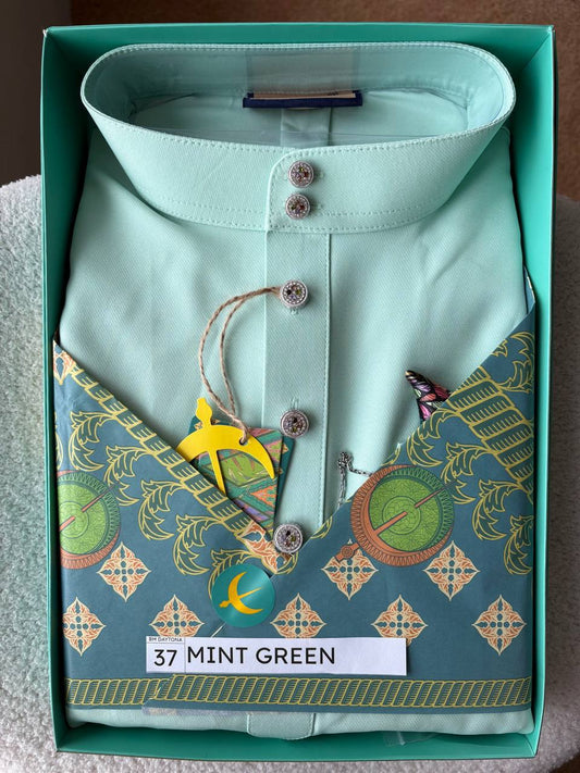 BAJU MELAYU DAYTONA  MINT GREEN (37)