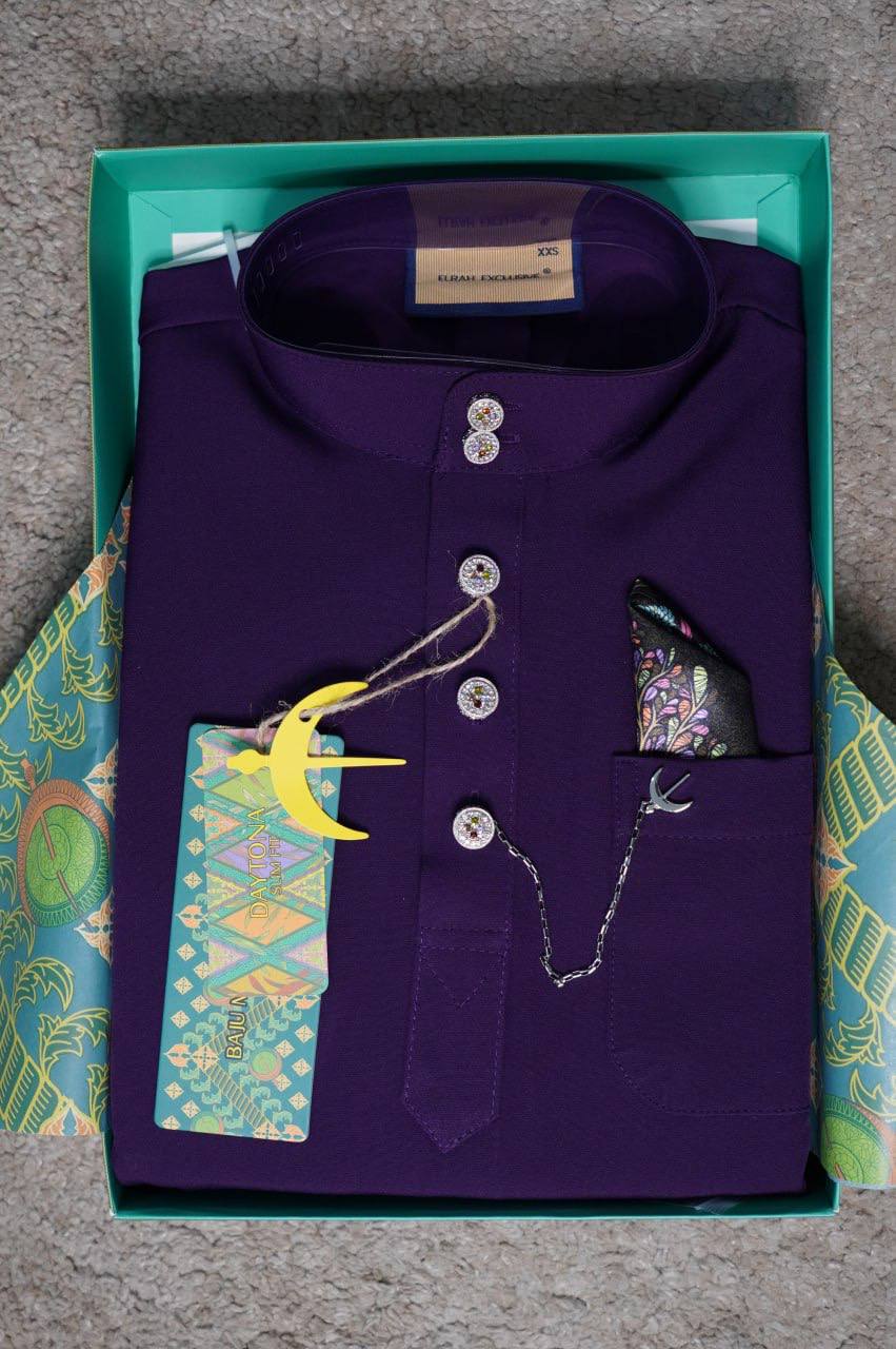 BAJU MELAYU DAYTONA  DARK PURPLE (41)